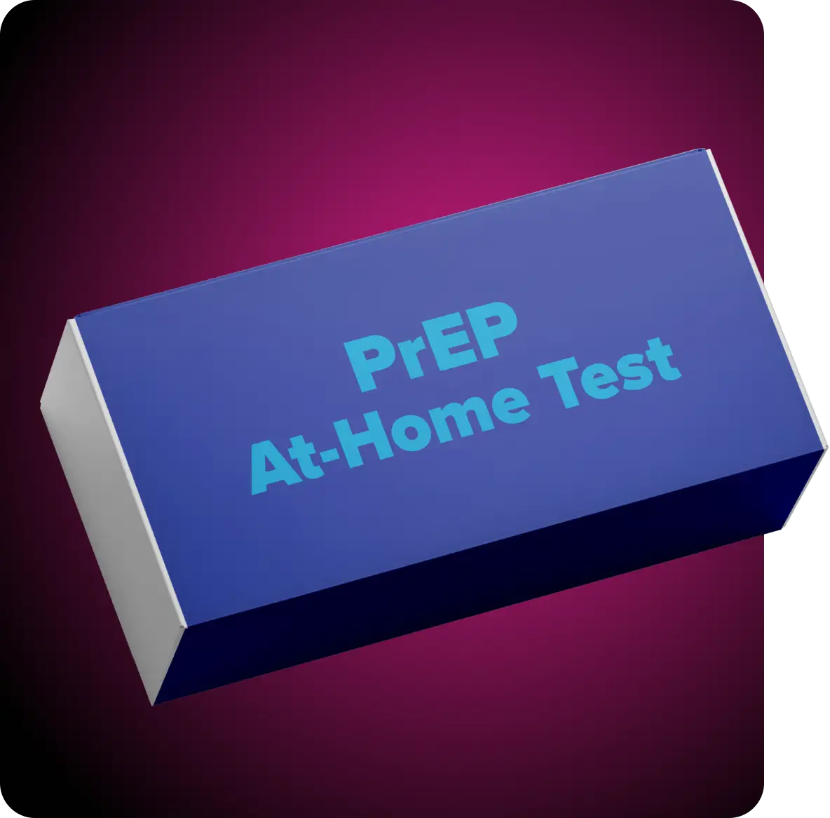 A package mockup of a PrEP At-Home Test supplied by Q Care Plus